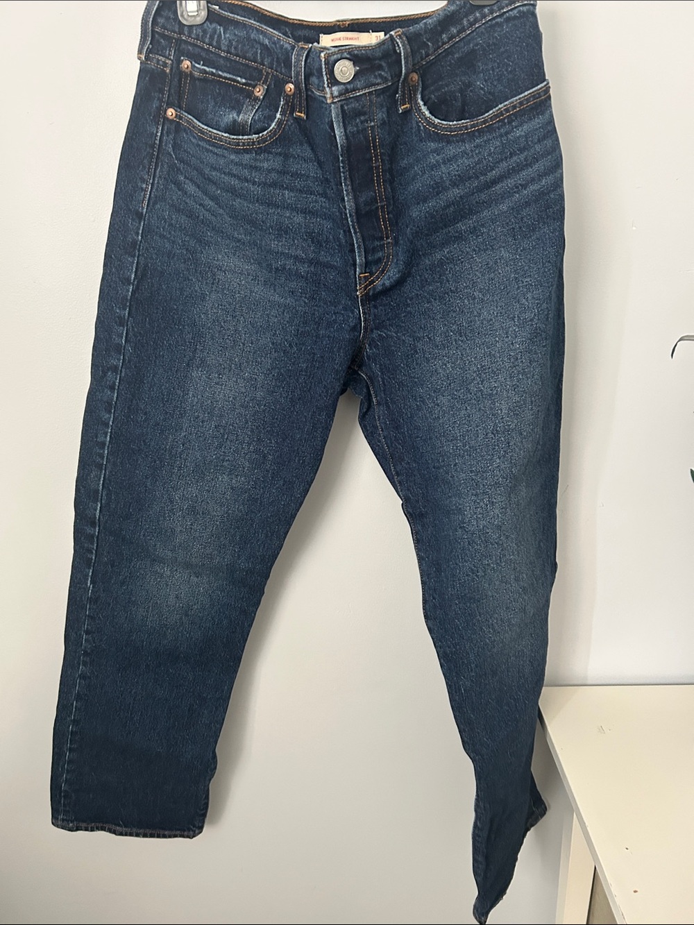 Levi's Dark Blue “Wedgie Straight” Leg Jeans - Picture 3 of 5